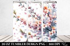 Tumbling Spring Petals Wind Watercolor Tumbler Design Product Image 2