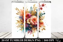 colorful bouquet GOLD FOIL, Tumbler Product Image 2