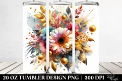 colorful bouquet GOLD FOIL, Tumbler Product Image 2