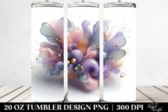 Glossy Violet with Watercolor Splash 20 Oz Tumbler Product Image 2