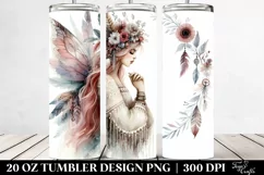 Washed Watercolor Boho Fairy | 20 oz Tumbler Product Image 2