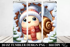 Cute Baby Snail in Winter Clipart Product Image 2