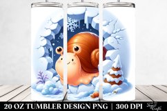 Cute Baby Snail in Winter Clipart 20 Oz Tumbler Product Image 2