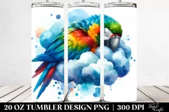 Colorful Macaw Sleeping on a Cloud | 20 Oz Tumbler Product Image 2