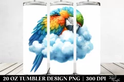 Colorful Macaw Sleeping on a Cloud | 20 Oz Tumbler Product Image 2