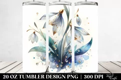 -Like Snowdrop with Golden Insertions | 20 Oz Tumbler Product Image 2
