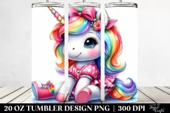 baby Unicorn Playing | 20 oz Tumbler Product Image 2