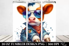 Expressive Baby Cow, Style | 20 oz Tumbler Product Image 2