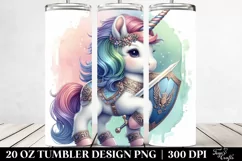 Colorful Shield Sword Unicorn. 20 Oz Tumbler Design Product Image 2