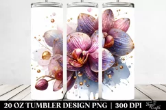 Glossy Orchid with Golden Insertions | 20 Oz Tumbler Product Image 2