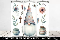 Boho Gnome Watercolor | 20 oz Tumbler Product Image 2