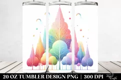 Whimsical Pastel Rainbow Trees | 20 Oz Tumbler Product Image 2