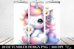 Cute Baby Unicorn with Daisy | 20 Oz Tumbler Product Image 2