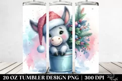 Cute Donkey with Christmas Branches, 20 Oz Tumbler Product Image 2