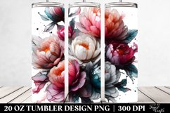 Glossy Peonies Material Abstract | 20 Oz Tumbler Product Image 2