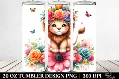Cute Cartoon-Style Lion | 20 oz Tumbler Product Image 2