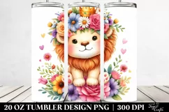 Cute Cartoon-Style Lion | 20 oz Tumbler Product Image 2