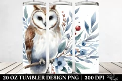 Simple Owl in Watercolor | 20 oz Tumbler Product Image 2
