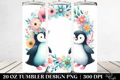 Pastel Penguin Floral Frame | 20 Oz Tumbler Product Image 2