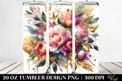 Vibrant Bouquet with Gold Foil | 20 Oz Tumbler Product Image 2
