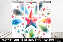 Colorful Simple Watercolor Star | 20 Oz Tumbler Product Image 2