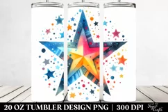 Colorful Simple Watercolor Star | 20 Oz Tumbler Product Image 2