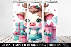 Winter Cow Portrait, Transparent 20 Oz Tumbler Product Image 2