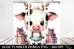 Winter Cow Portrait, Transparent 20 Oz Tumbler Product Image 2