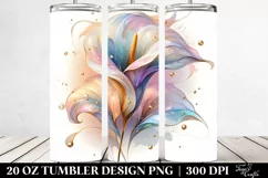 Abstract Pastel Shiny Calla Lily | 20 oz Tumbler Product Image 2