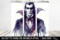 Washed Watercolor Vintage Dracula | 20 oz Tumbler Product Image 2