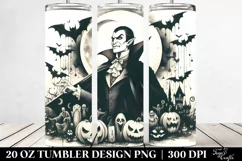 Washed Watercolor Vintage Dracula | 20 oz Tumbler Product Image 2