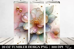 Abstract Pastel Shiny Camellia | 20 oz Tumbler Product Image 2