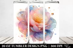 Watercolor Camellia,Abstract Shiny Golden Inclusions | 20 Product Image 2