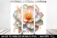 Watercolor Camellia,Abstract Shiny Golden Inclusions | 20 Product Image 2