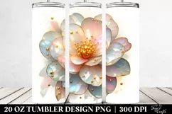Watercolor Camellia,Abstract Shiny Golden Inclusions | 20 Product Image 2