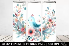 Whimsical Watercolor Flowers | 20 oz Tumbler Product Image 2