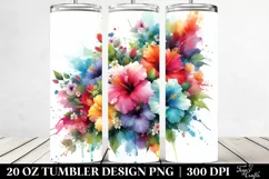 Vibrant Abstract Hibiscus | 20 Oz Tumbler Product Image 2