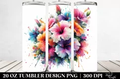 Vibrant Abstract Hibiscus | 20 Oz Tumbler Product Image 2