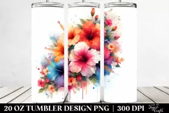 Vibrant Abstract Hibiscus | 20 Oz Tumbler Product Image 2