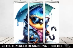 Cute Baby Bird,Watercolor Vibrant Drawing | 20 oz Tumbler Product Image 2