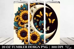 Retro Sunflower Half Moon | 20 oz Tumbler Product Image 2