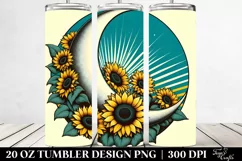 Retro Sunflower Half Moon | 20 oz Tumbler Product Image 2