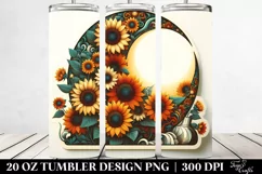 Retro Sunflower Half Moon | 20 oz Tumbler Product Image 2