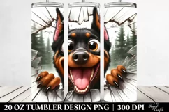 Cute Crazy Looking Doberman Pinscher | 20 Oz Tumbler Product Image 2