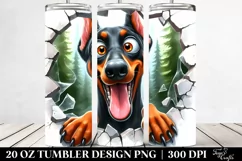 Cute Crazy Looking Doberman Pinscher | 20 Oz Tumbler Product Image 2