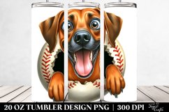 Rhodesian Ridgeback Playing Baseball | 20 Oz Tumbler Product Image 2