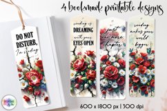 Cracked Wall with Flowers Bookmarks, Spring Flowers PNG Product Image 1