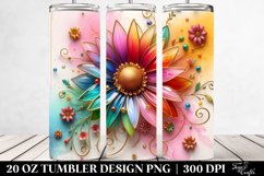 Colorful Daisy Material Tumbler Design Product Image 2