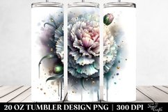 Shiny Carnation Material Watercolor Tumbler Design Product Image 2
