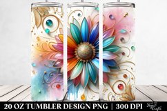 Colorful Daisy Material | 20 Oz Tumbler Product Image 2